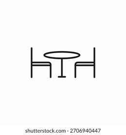 Sillas de mesa Vector de signo de icono de cena