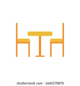 table with chairs dinningroom flat style vector illustration design