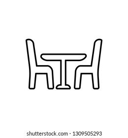table and chairs glyph icon. Element of Furniture for mobile concept and web apps icon. Thin line icon for website design and development, app development