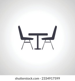 table with chairs icon. table with chairs icon.