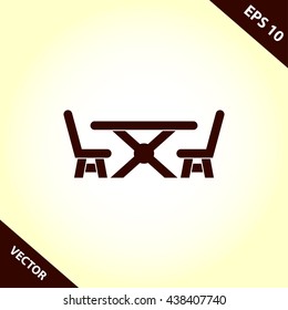 table and chairs icon