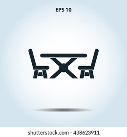 table and chairs icon