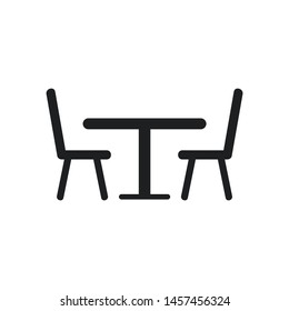 Table with chairs icon. Bistro round table symbol for your web site design, logo, app, UI. Vector illustration, EPS10.