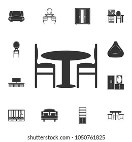 Table with chairs icon. Detailed set of furniture icons. Premium quality graphic design. One of the collection icons for websites, web design, mobile app on white background