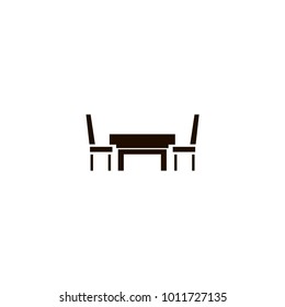 Table Chairs Icon. Flat Design