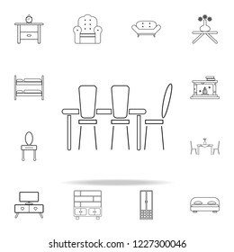 table and chairs icon. Furniture icons universal set for web and mobile