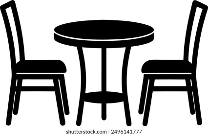 table and chairs icon isolated vector