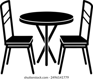 table and chairs icon isolated vector