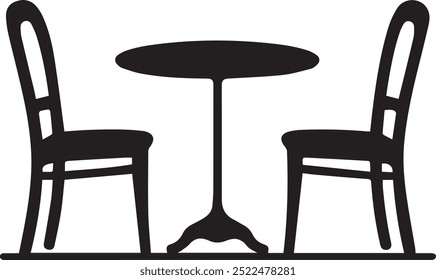 A table and chairs icon isolated vector
