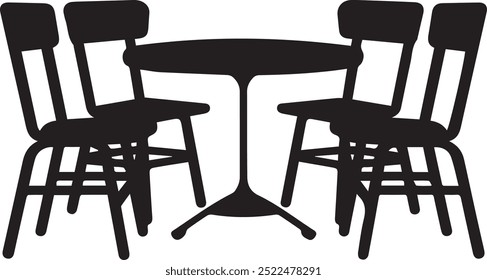 Um ícone de mesa e cadeiras vetor isolado