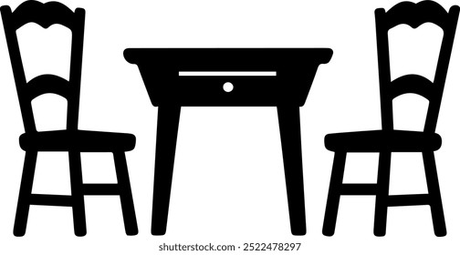 Um ícone de mesa e cadeiras vetor isolado