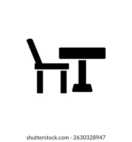 Icono de mesa y sillas, Vector moderno aislado sobre fondo blanco.
