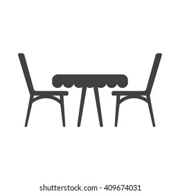 Table with chairs icon on the white background.