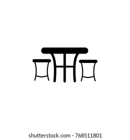 Table with chairs icon on white background