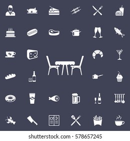 Table with chairs icon. restaurant set of icons.