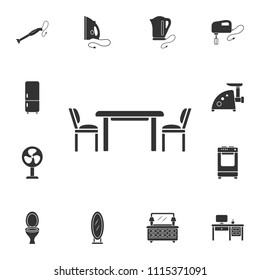 Table and chairs icon. Simple element illustration. Table and chairs symbol design from Home Furniture collection set. Can be used for web and mobile on white background