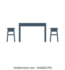 Table with chairs icon. Stock vector illustration isolated on white backgraund