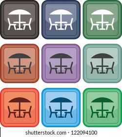 Table and chairs, icon, vector