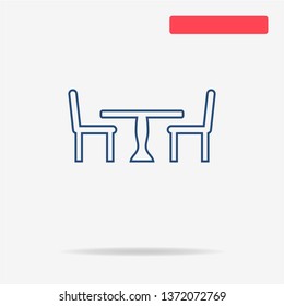 Table and chairs icon. Vector concept illustration for design.