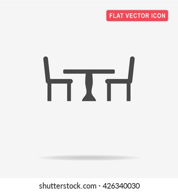 Table and chairs icon. Vector concept illustration for design.
