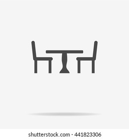 Table and chairs icon. Vector concept illustration for design.