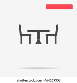 Table and chairs icon. Vector concept illustration for design.
