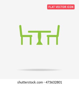 Table and chairs icon. Vector concept illustration for design.