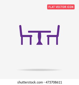 Table and chairs icon. Vector concept illustration for design.
