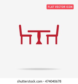 Table and chairs icon. Vector concept illustration for design.