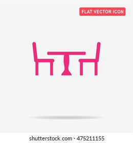 Table and chairs icon. Vector concept illustration for design.