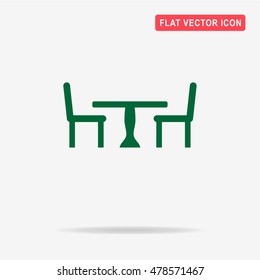 Table and chairs icon. Vector concept illustration for design.