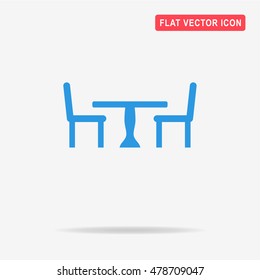 Table and chairs icon. Vector concept illustration for design.