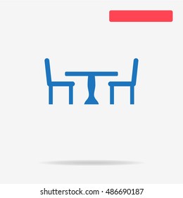 Table and chairs icon. Vector concept illustration for design.