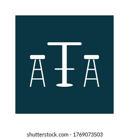 fondo de diseño de ilustraciones vectoriales de iconos de mesa y sillas