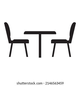 table and chairs icon vector illustration sign