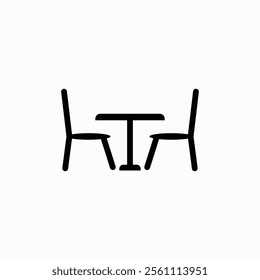 Table and chairs icon, Vector illustration of a  indicating a cafe or restaurant