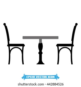 table and chairs icon vector illustration EPS 10
