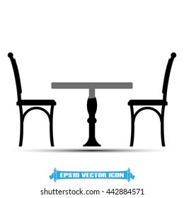 table and chairs icon vector illustration EPS 10