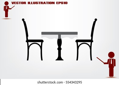 table and chairs  icon vector illustration.