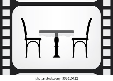 table and chairs  icon vector illustration EPS 10