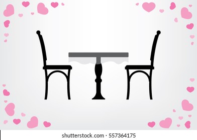 table and chairs  icon vector illustration EPS 10