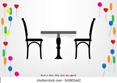 table and chairs  icon vector illustration.