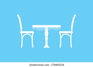 table and chairs  icon vector illustration.