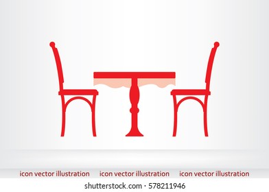 table and chairs  icon vector illustration.
