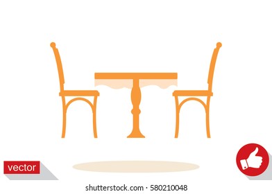table and chairs  icon vector illustration EPS 10