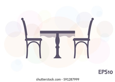 table and chairs  icon vector illustration EPS 10