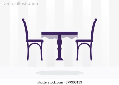 table and chairs  icon vector illustration EPS 10