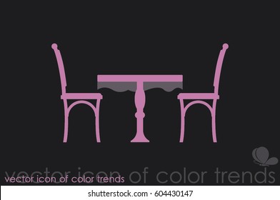 table and chairs  icon vector illustration EPS 10