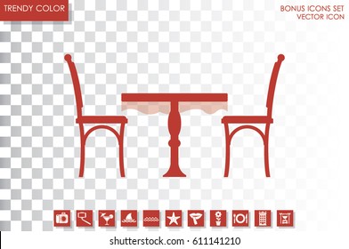 table and chairs  icon vector illustration EPS 10
