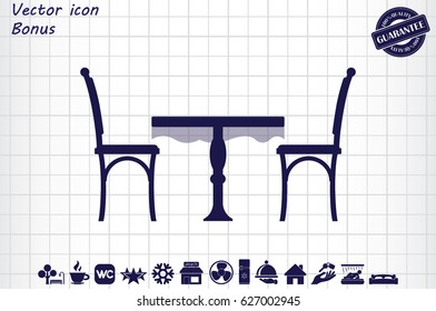 table and chairs  icon vector illustration EPS 10